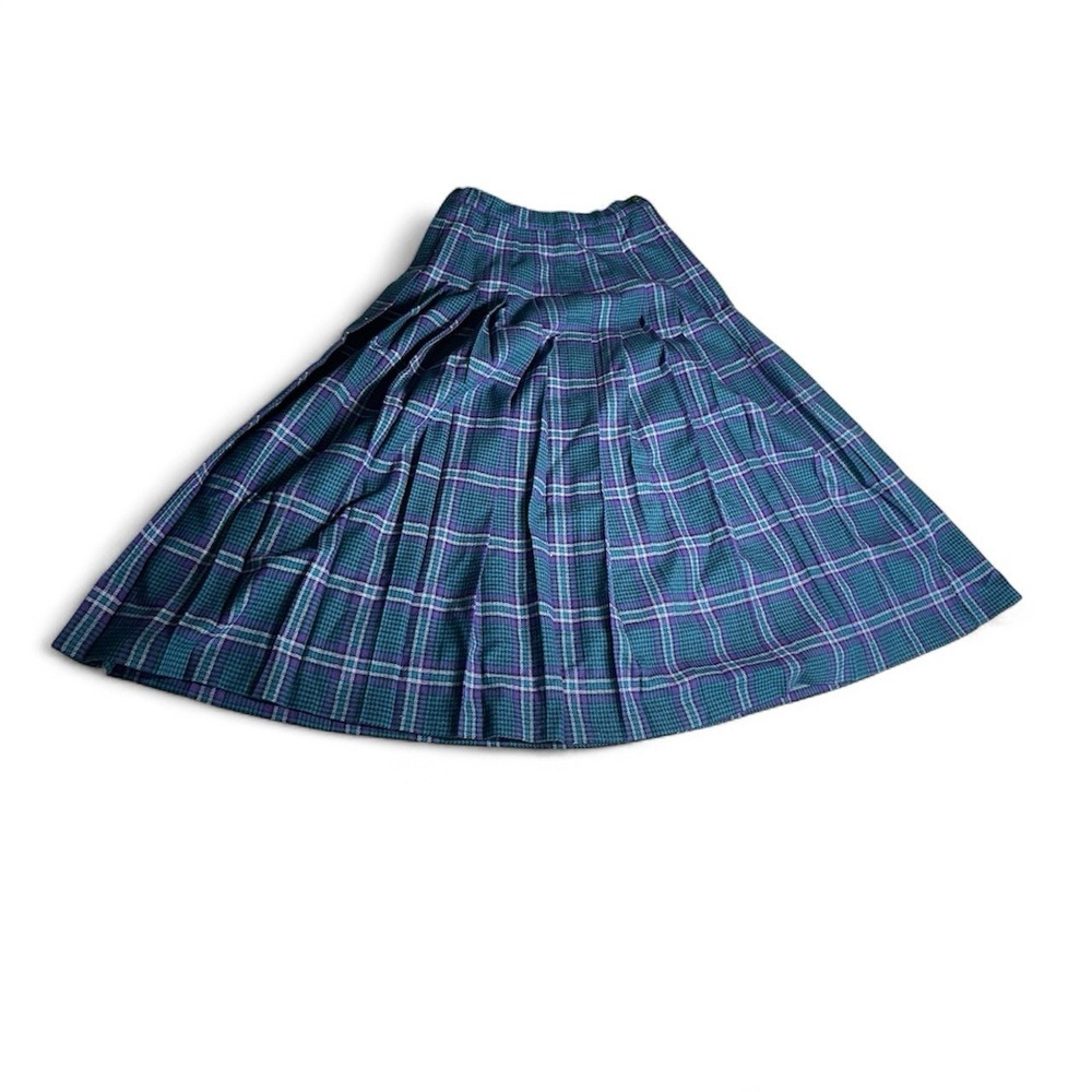 Vintage Pendleton Women's Sz 10 Pure Virgin Wool Plaid‎ Pleated A Line Skirt